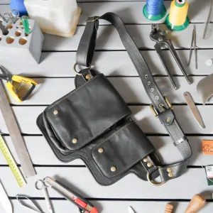 Kožená ledvinka - Bum bag černá