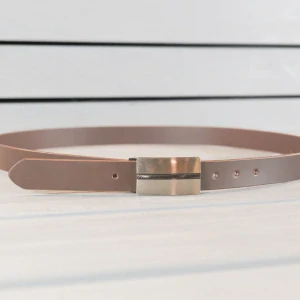 Kožený opasek - oblekový - hnědý