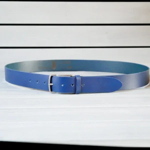 Kožený opasek - BM - modrý