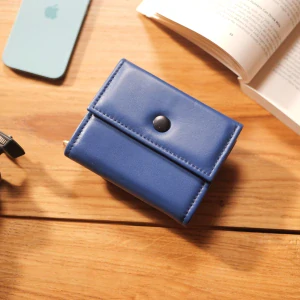 Kožená peněženka - Monetka - modrá