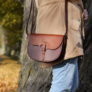 Kožená lovecká kabelka - Sisi - Houslová