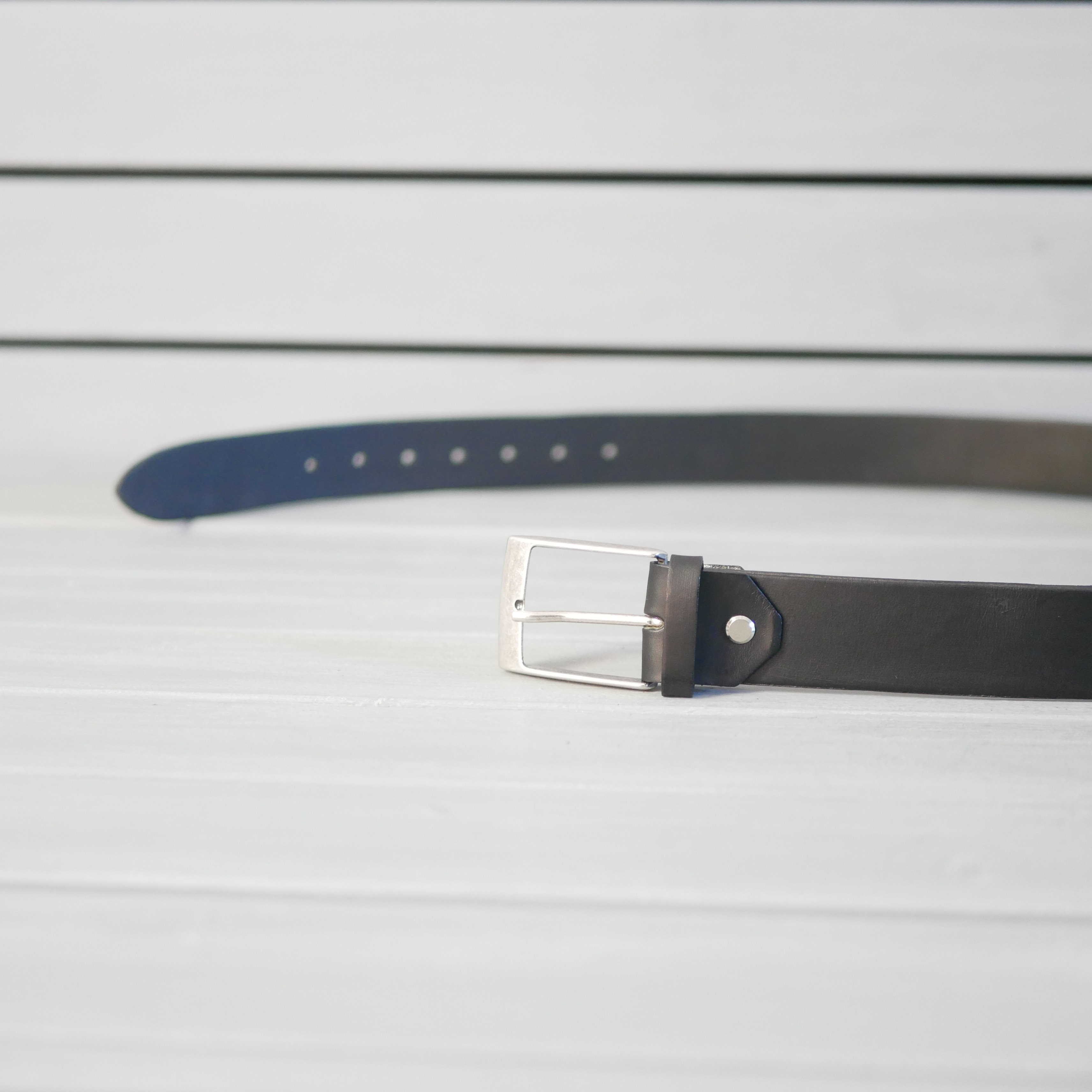 Kožený opasek - BM - černý