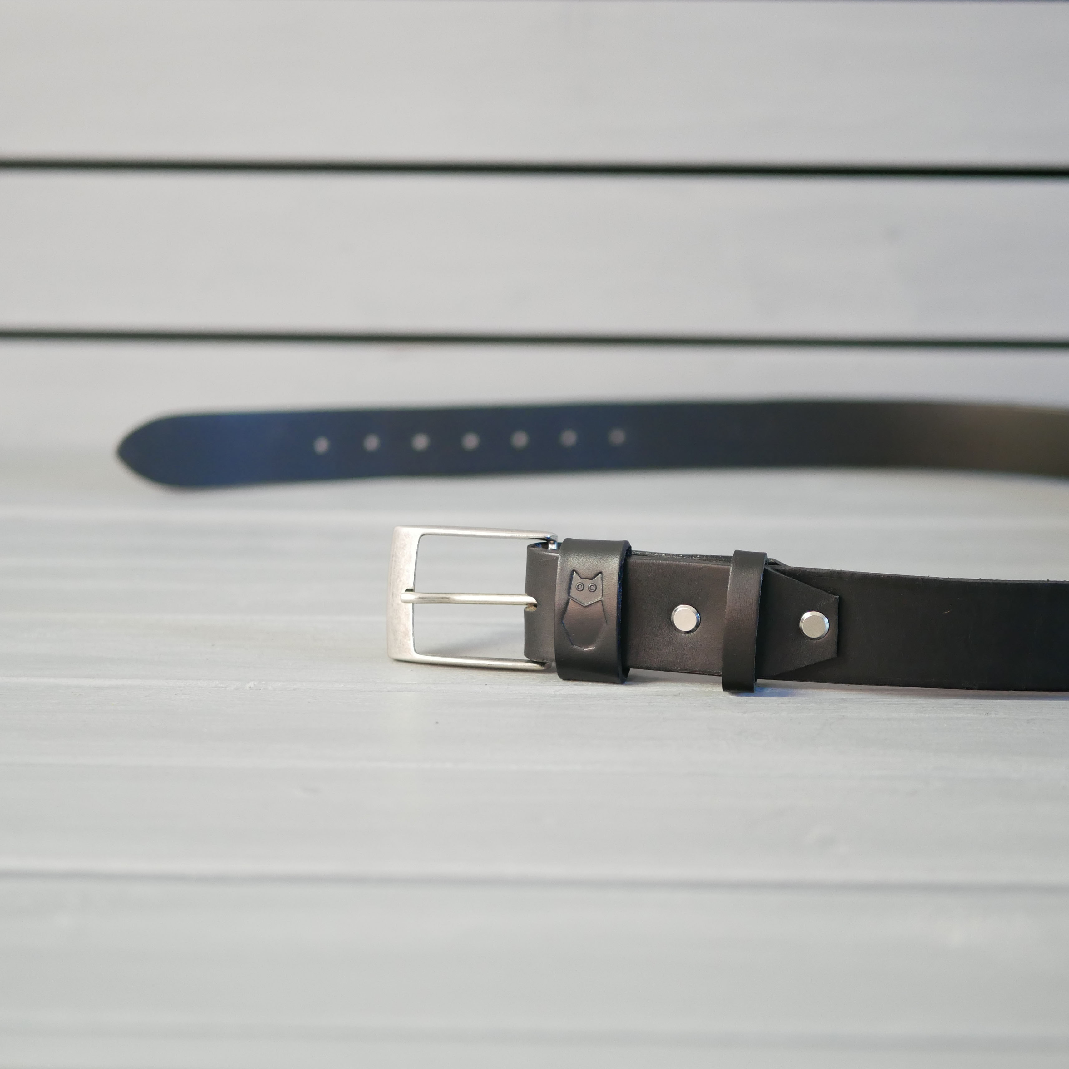 Kožený opasek - BM - černý