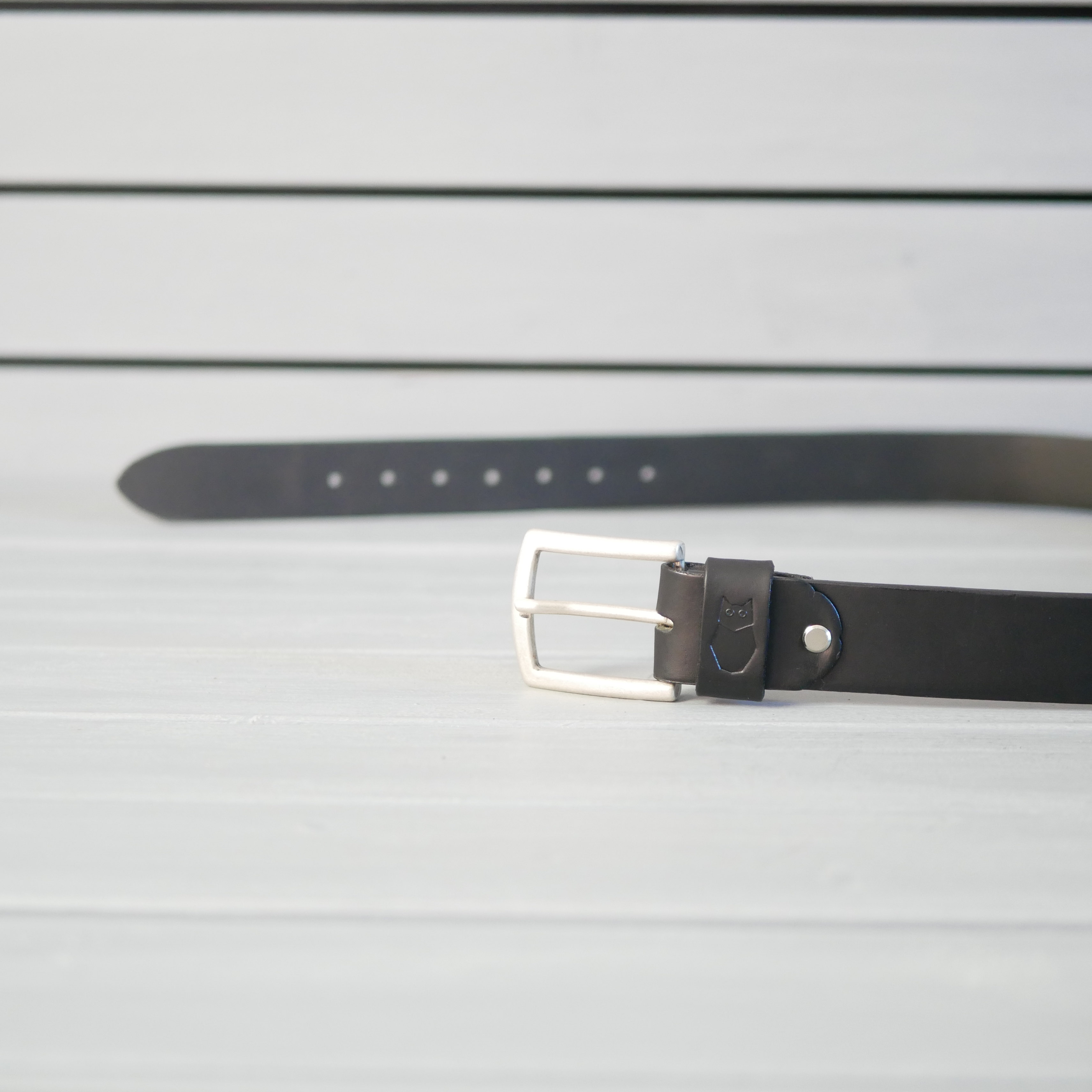 Kožený opasek - BM - černý