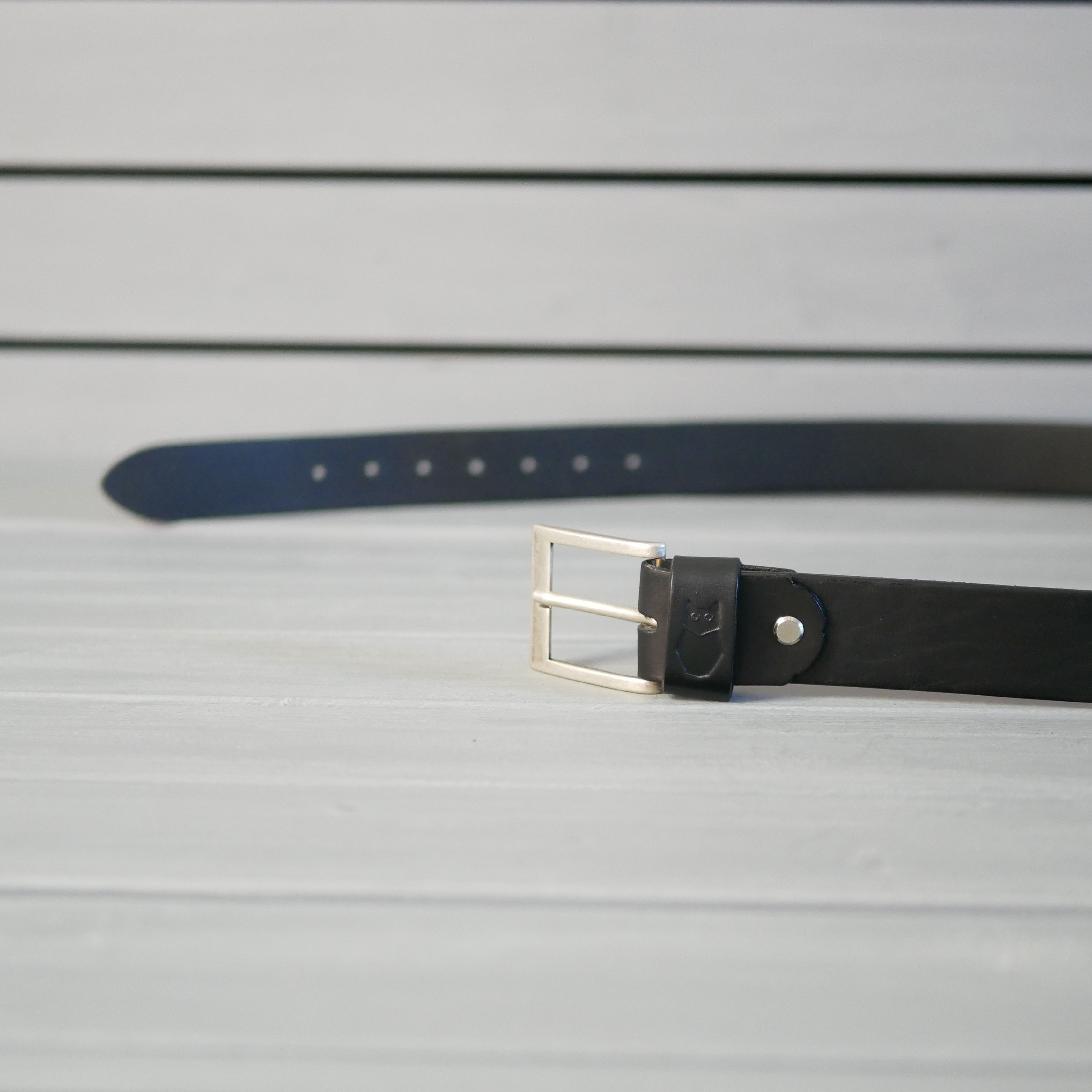 Kožený opasek - BM - černý