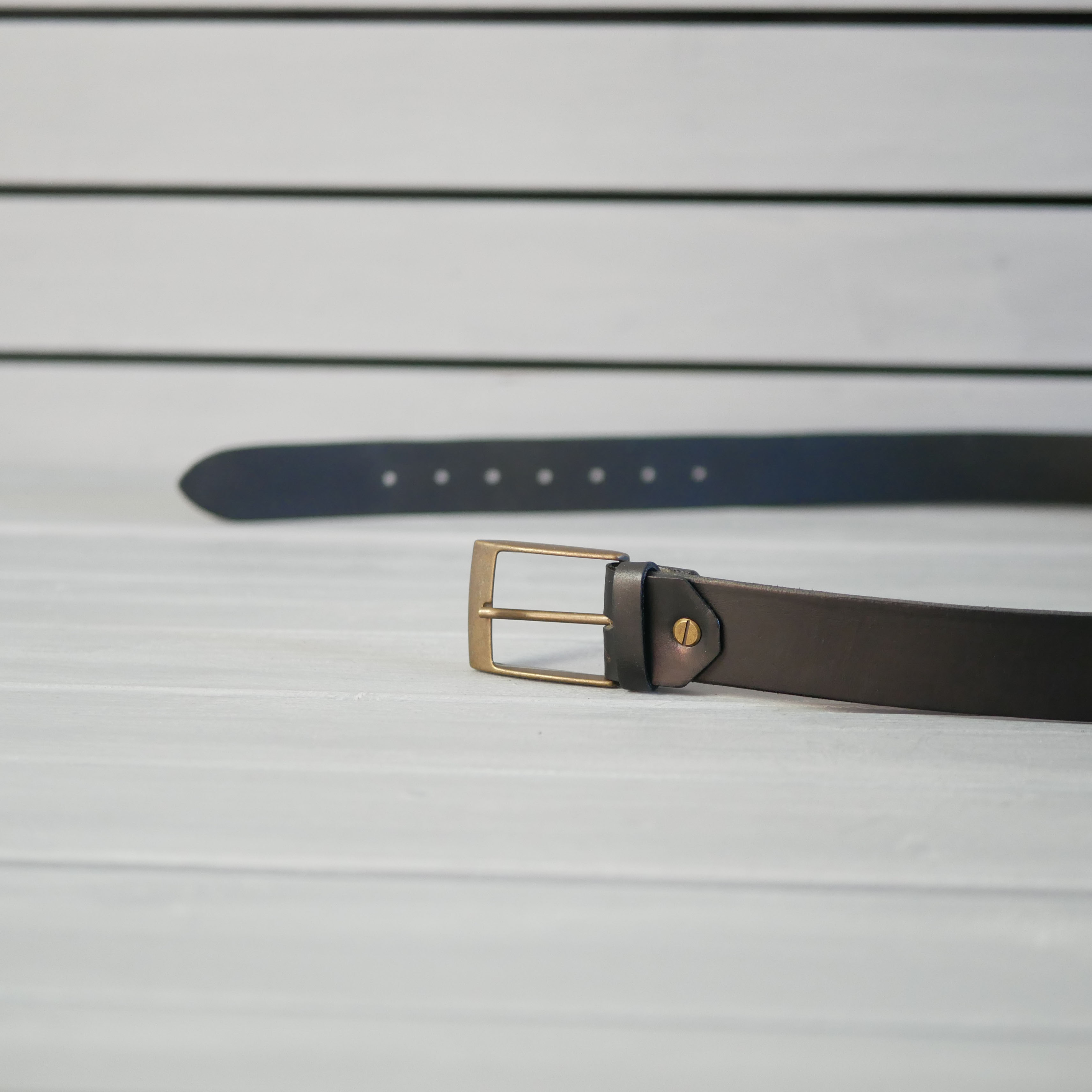 Kožený opasek - BM - černý