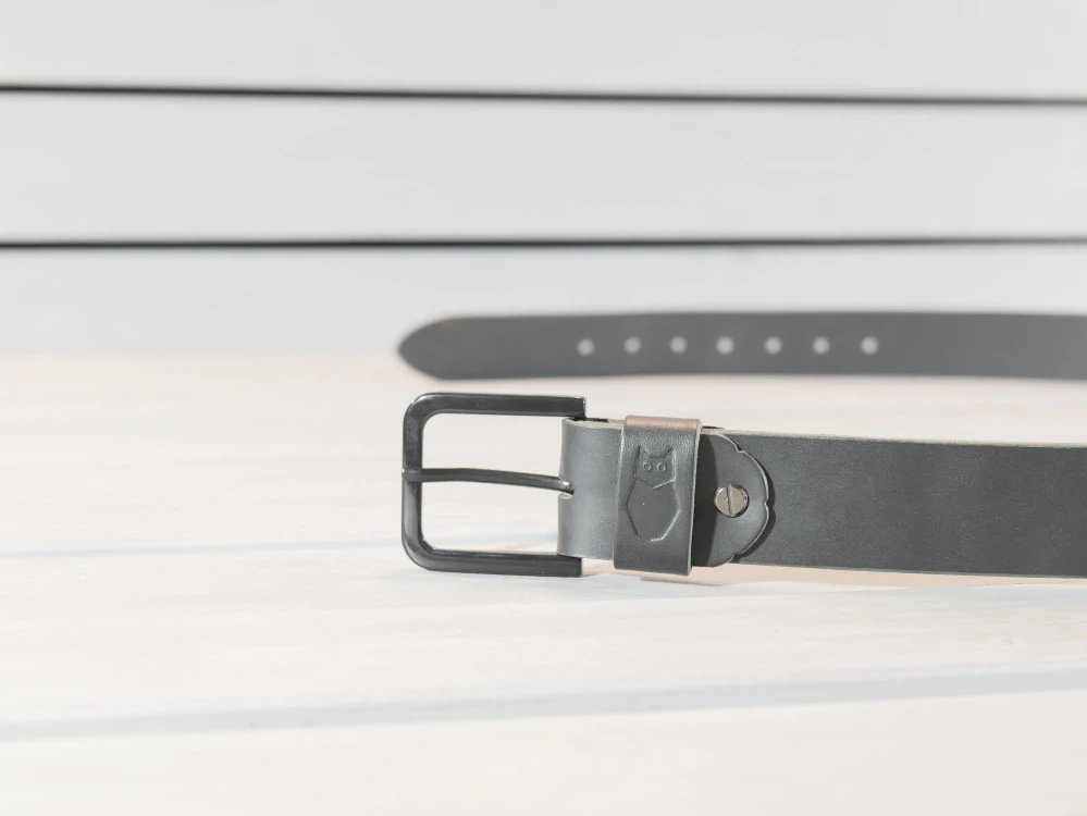 Kožený opasek - BM - černý