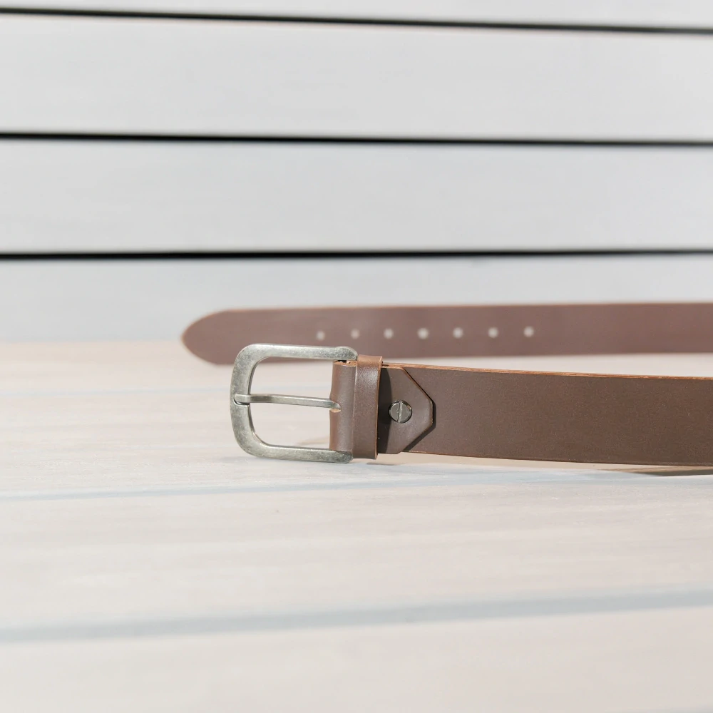 Kožený opasek - BM - hnědý