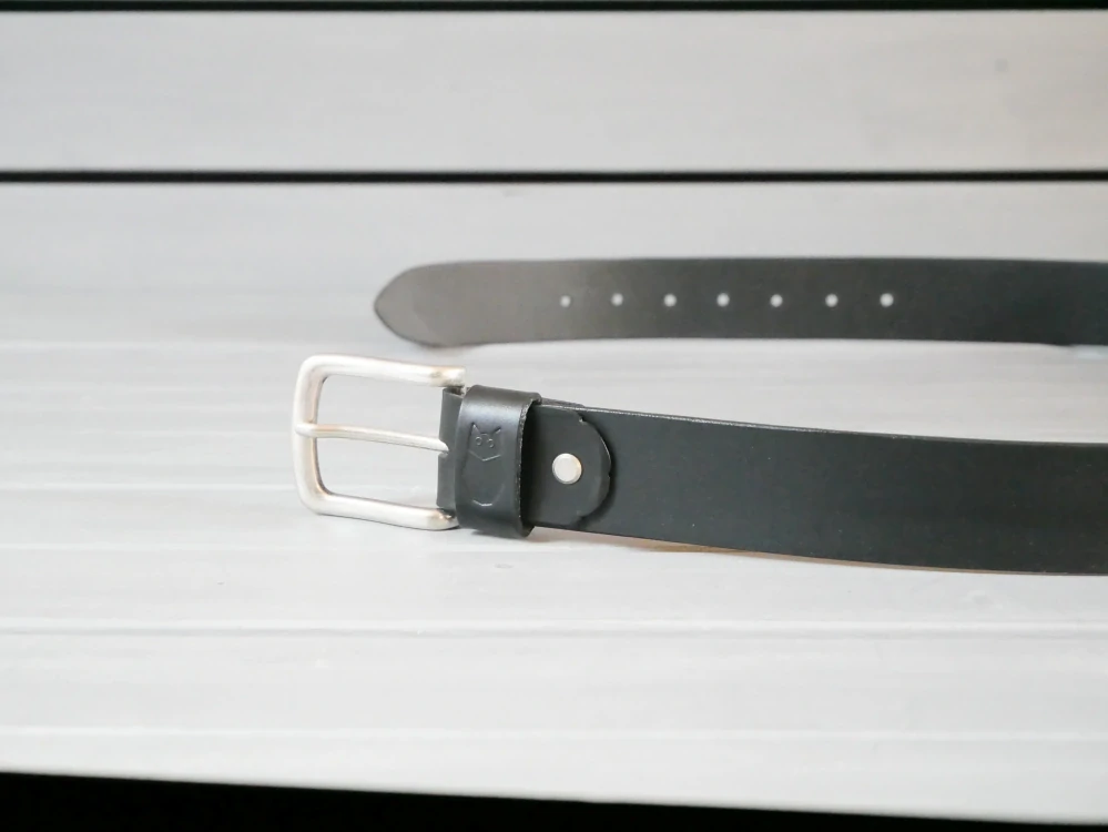 Kožený opasek - BM - černý