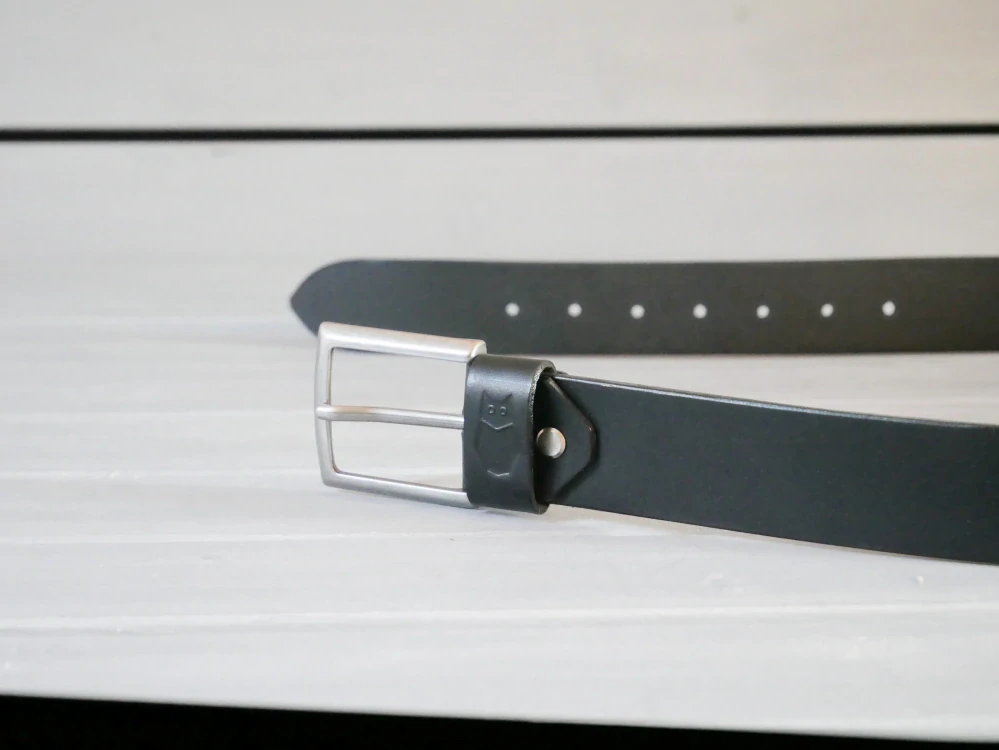 Kožený opasek - BM - černý