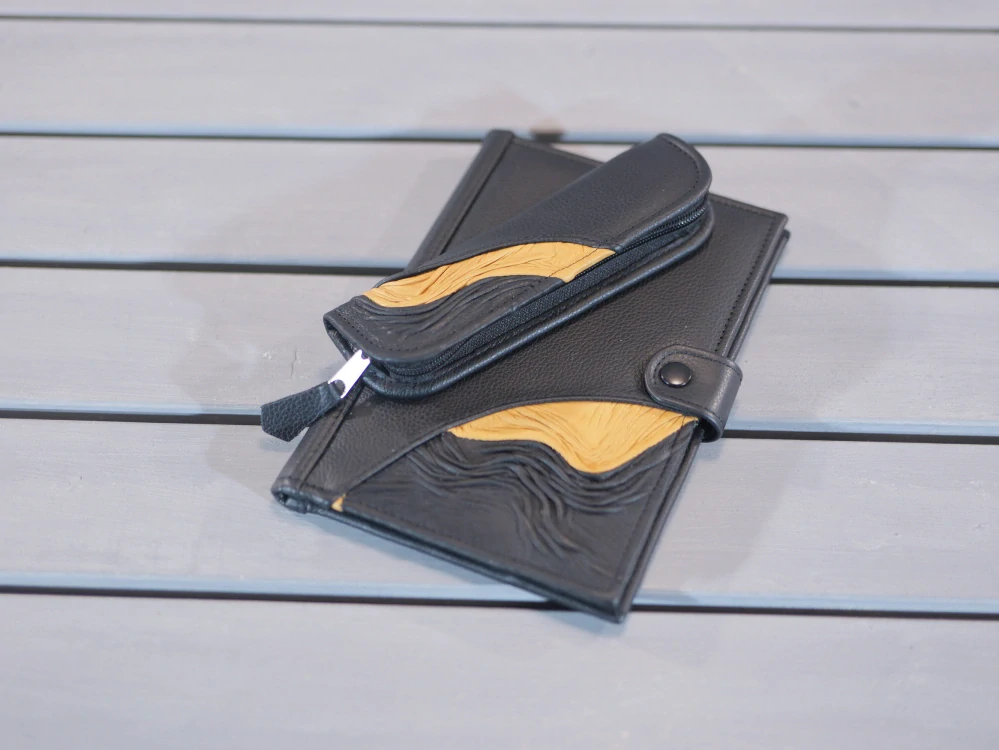 Kožený obal na diář A5  + pouzdro na tužky