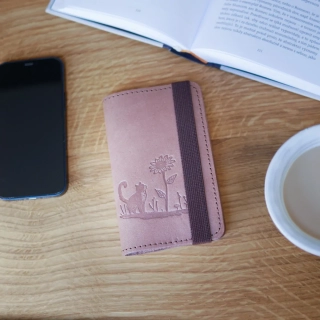 Myšlenkovníček - zápisníček do kapsy - odstín kakao - s ražbou kočičky