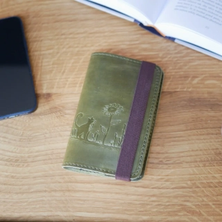 Myšlenkovníček - zápisníček do kapsy - zelený - s ražbou kočičky