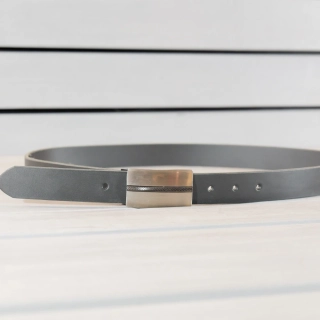 Kožený opasek - oblekový - černý